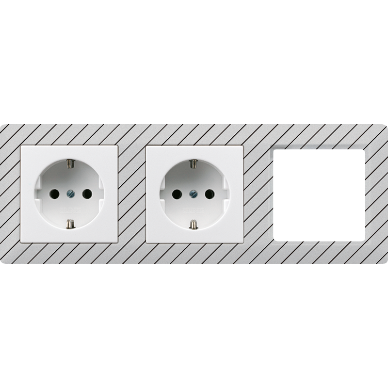 Jung AS500 Wall Outlet Box (WCD Switchgear) (European Socket) - AS1520-2ELUXWW