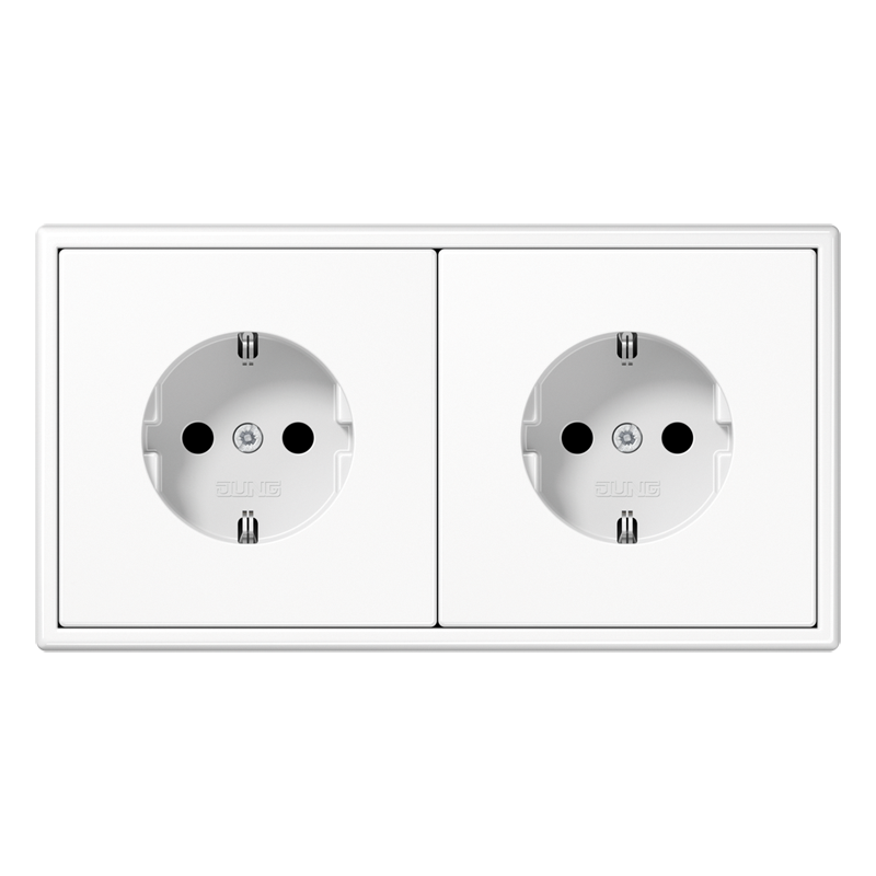 Jung LS990 wandcontactdoos (WCD-schakelmateriaal) (Europese Stekkerdoos) - LS1520-2WW