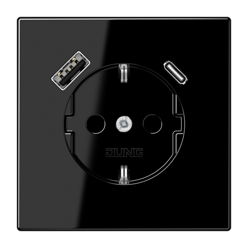 Jung Wall Outlet Box (WCD Switchgear) (European Socket) - LS1520-15CASW