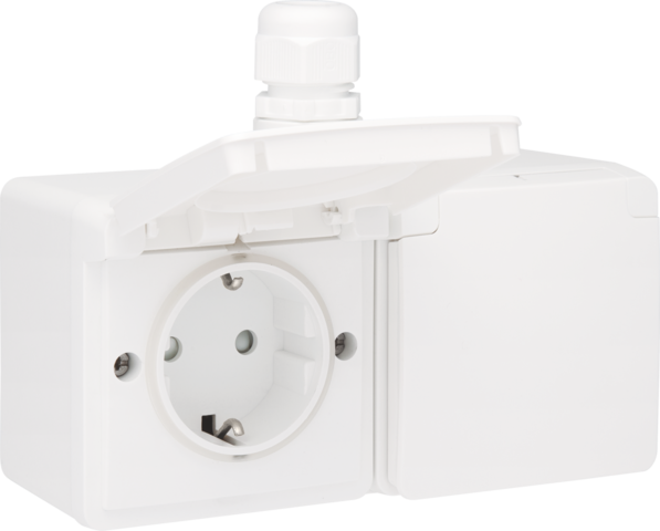 Niko New Hydro Wandsteckdosenbox (WCD-Schaltanlage) (Europäische Steckdose) - 701-37846