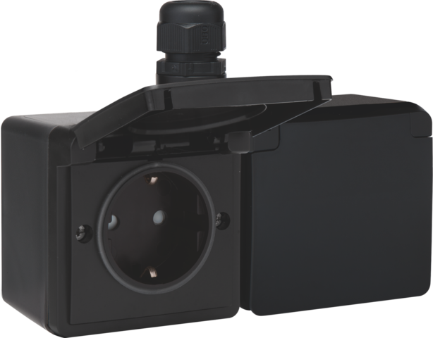 Niko New Hydro Wandsteckdosenbox (WCD-Schaltanlage) (Europäische Steckdose) - 761-37846