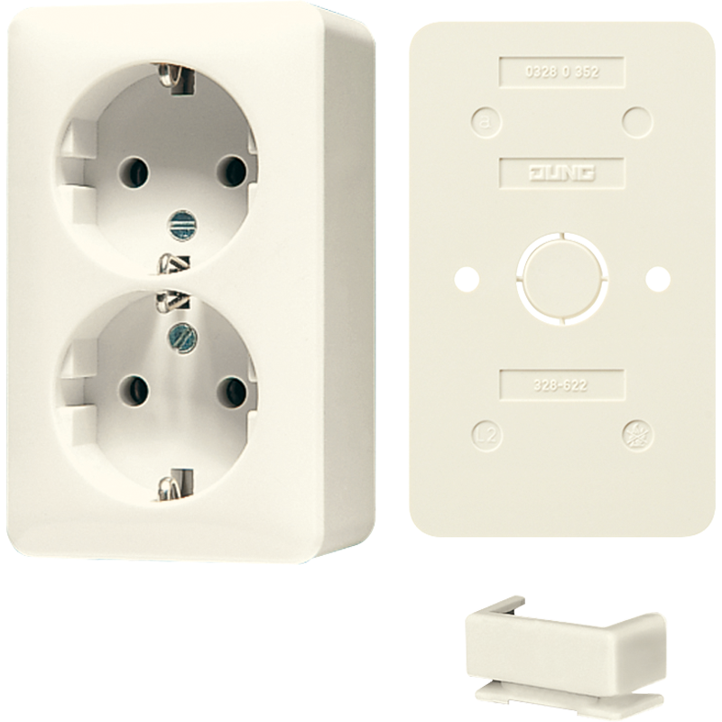 Jung AP600 Wall Outlet Box (WCD Switchgear) (Prise européenne) - B6020A