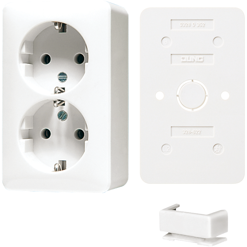 Jung AP600 Wall Outlet Box (WCD Switchgear) (European Socket) - B6020AWW