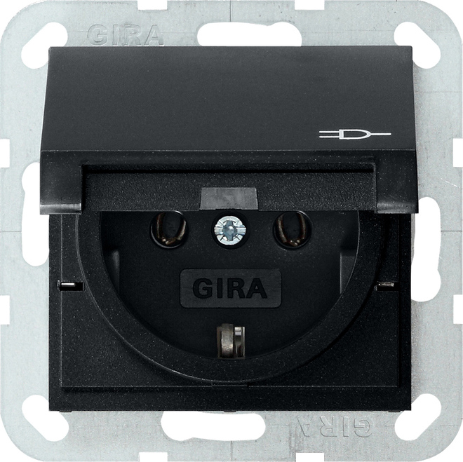 Gira System 55 Wall Socket Outlet (WCD Switchgear) - 0454005