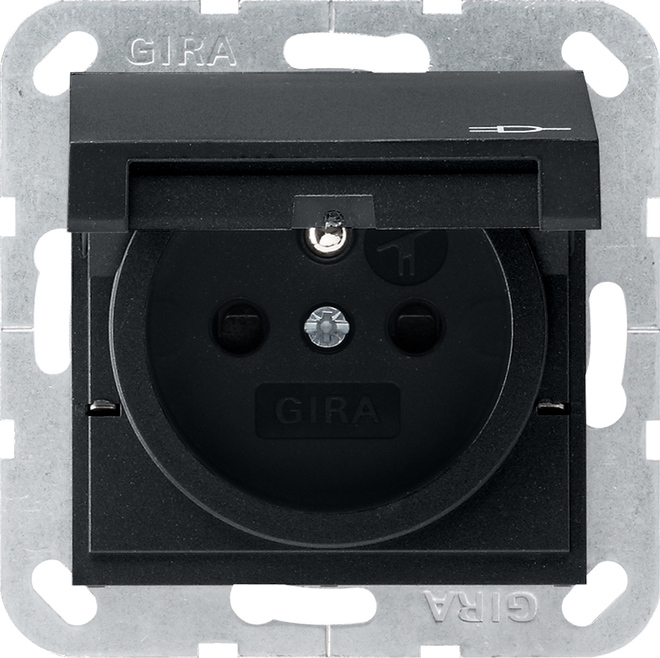 Gira System 55 Wall Socket Outlet (WCD Switchgear) - 0488005