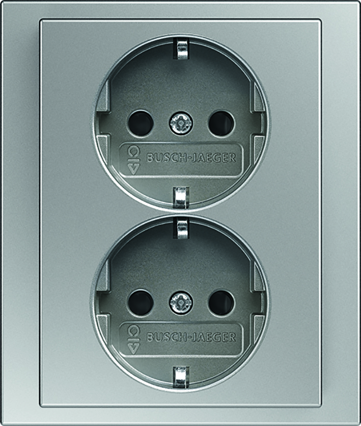 ABB Busch-Jaeger Pure Stainless Steel Wall Outlet (WCD Switchgear) - 2TKA00003922