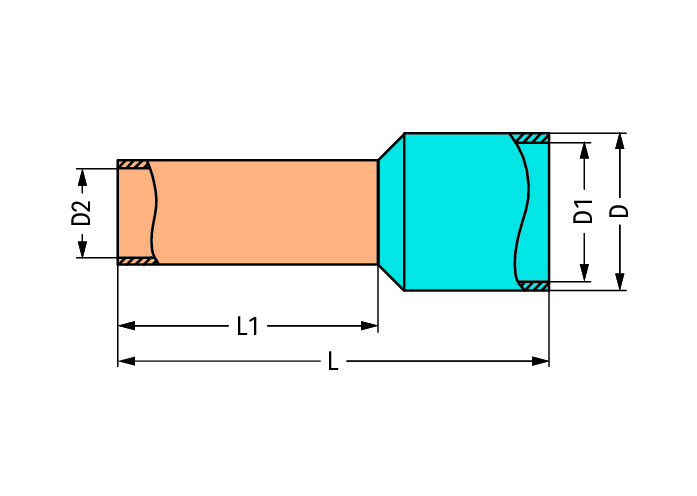 Wago Wire End Sleeve - 216-267 [500 Pièces]