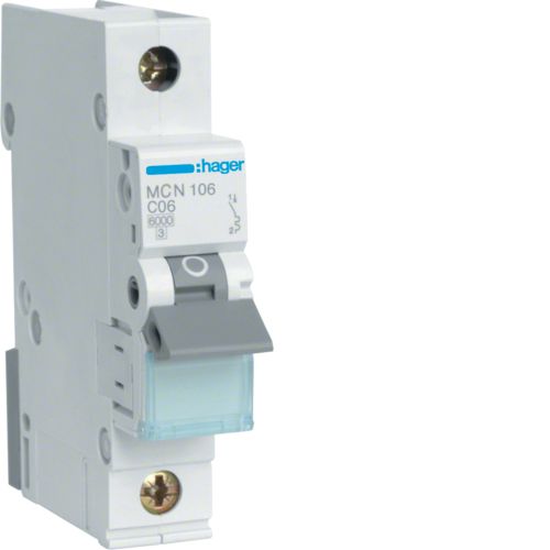 Hager MCN Circuit Breaker - MCN106E