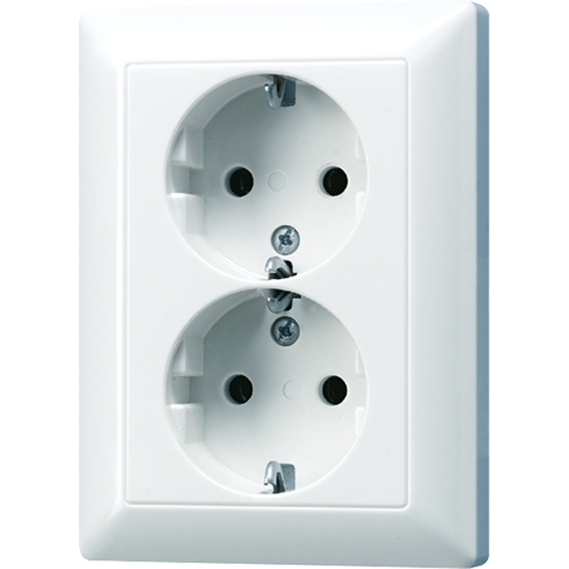 Jung AS500 Wall Outlet Box (WCD Switchgear) (Prise européenne) - AS5020NUWW