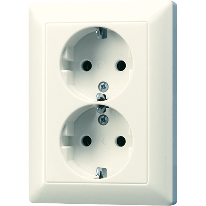 Jung AS500 Wall Outlet Box (WCD Switchgear) (Prise européenne) - AS5022NU