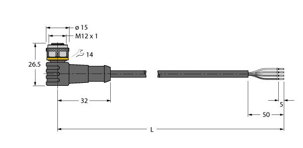 Turck Escha Sensor/Actor Cable With Connector - 6625025