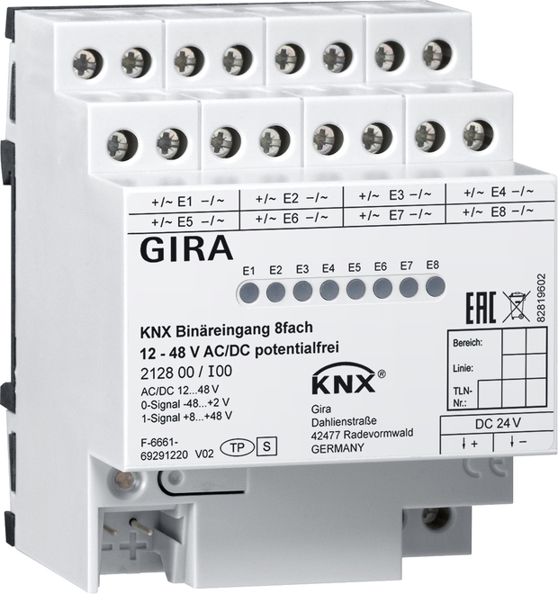 Gira KNX DIN-Rail binary Input Bus System - 212800