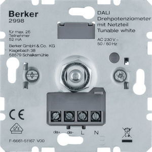 Potenciómetro Hager Berker Para Sistema De Control De Luces - 2998