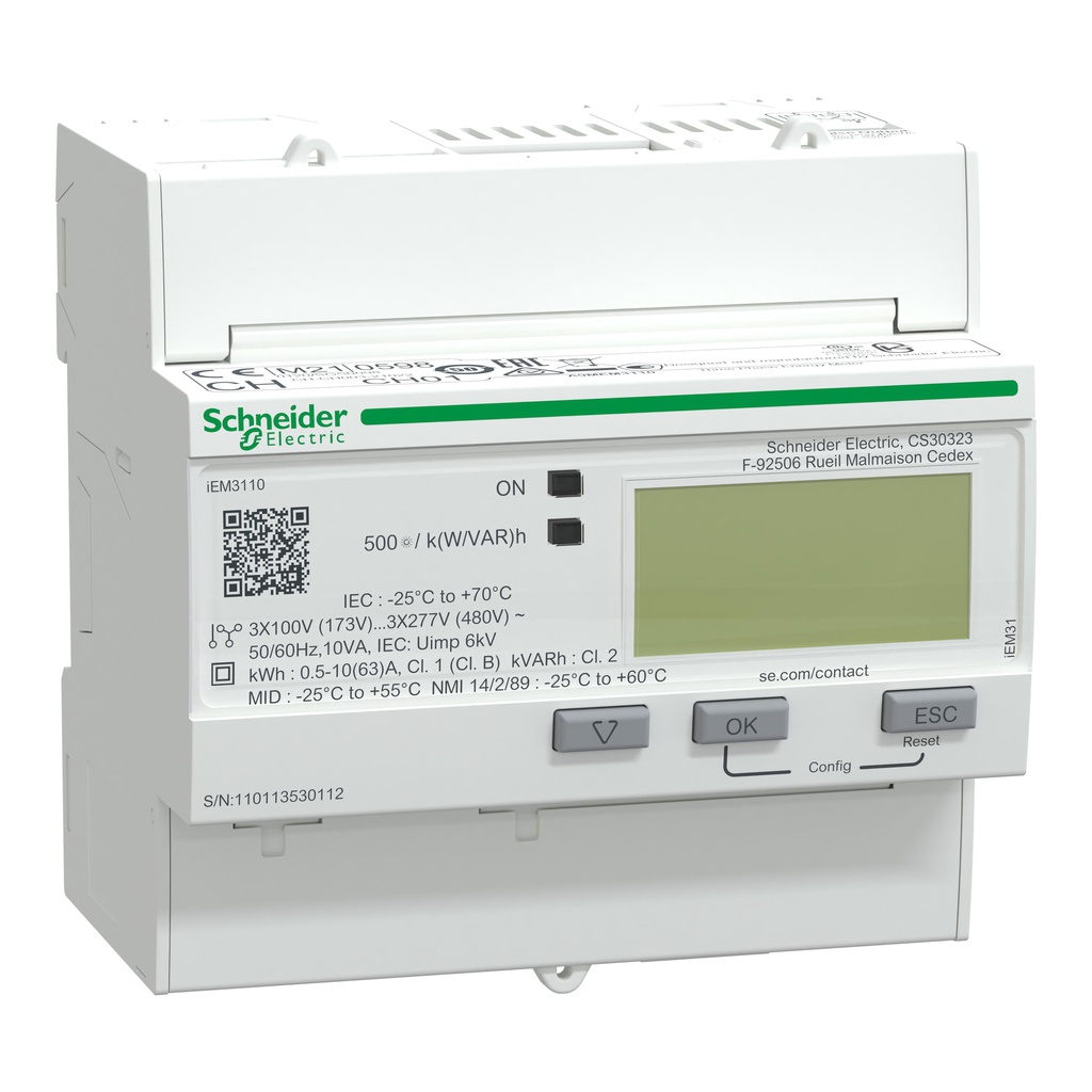 Contador de Electricidad Schneider Electric Acti 9 - A9MEM3110