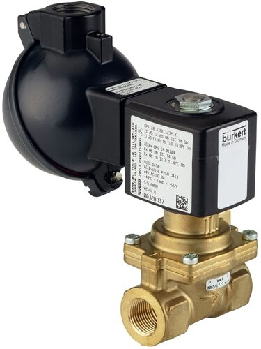 Solenoid Valve G1/2'' NC Brass FKM 0.2-16bar/3-232psi 24VAC/DC Anti-Waterhammer Oxygen Fat/Oil Free ATEX 6281 20000126