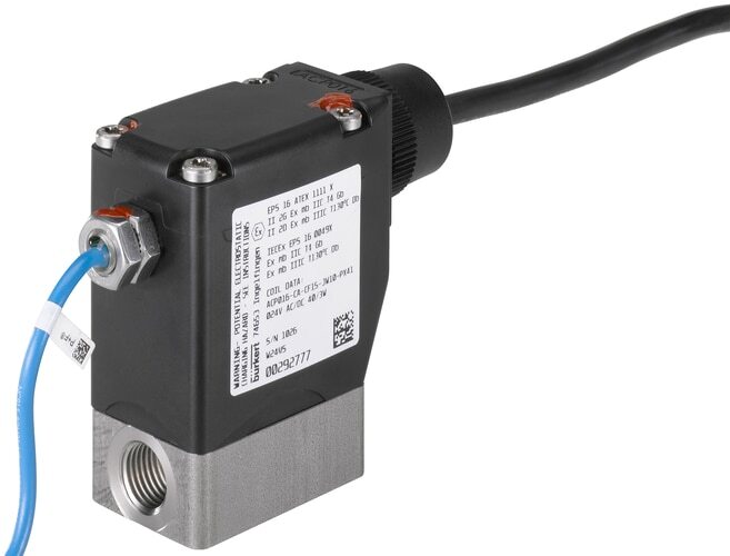 Solenoid Valve NPT 1/4'' NC Stainless steel FKM 0-5bar/73psi 24VAC/DC Oxygen Fat/Oil Free ATEX 0330 20027020