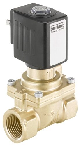 Solenoid Valve NPT 1'' NC Brass FKM 0.2-16bar/3-232psi 120VAC Anti-Waterhammer Oxygen Fat/Oil Free 6281 20027926