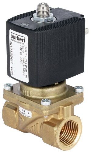 Solenoid Valve G1/2'' NO Brass FKM 0.5-16bar/7-232psi 24VDC Anti-Waterhammer 6281 310667