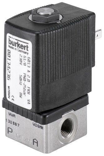 Solenoid Valve G1/8'' NC Stainless steel FKM 0-25bar/363psi 24VAC Vacuum 6013 316439