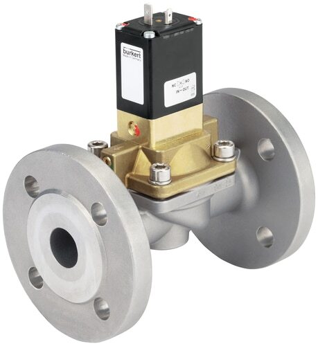 Solenoid Valve 25 mm Flange NC Brass NBR 0.2-10bar/3-145psi 230VAC Anti-Waterhammer Oxygen Fat/Oil Free 5282 355272