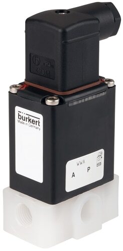 Solenoid Valve 3/2 Diverting G1/4'' PVDF FFKM -1-6bar/-15-87psi 24VDC Vacuum 0330 20041709