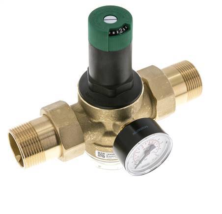 Reductor De Presión De Filtro Latón R1 1/4'' 99 L/Min 1.5-6 Bar/22-87Psi Agua Potable