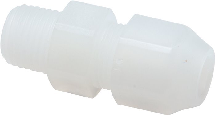 10x12mm & R1/2'' PVDF Straight Hose Compression Fitting with Male Threads 10bar/145psi