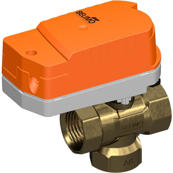 Belimo 3-Way Ball Valve Rp1/2 Kvs2.5 24VAC/DC Fail-Safe 75s MP-Bus 1Nm IP40 Terminal C315Q-H/CQK24A-MPL-T