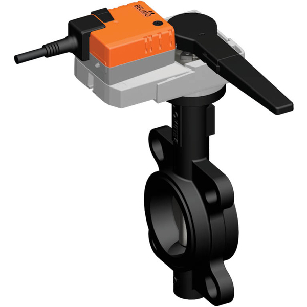 Belimo Butterfly Valve DN25/PN16 Wafer 24VAC/DC Modulating GGG40 EPDM IP54 ISO 5211 BACnet/Modbus/MP-Bus 90s 20Nm D625N/SR24A-MOD-5