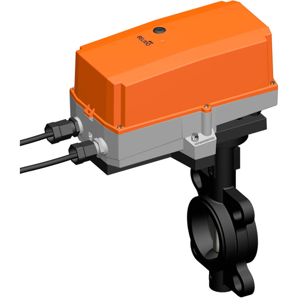 Elektrische Absperrklappe DN25/PN16 24V AC/DC Zwei-/Dreipunkt Zwischenflansch GGG40 EPDM IP67 ISO 5211 Belimo