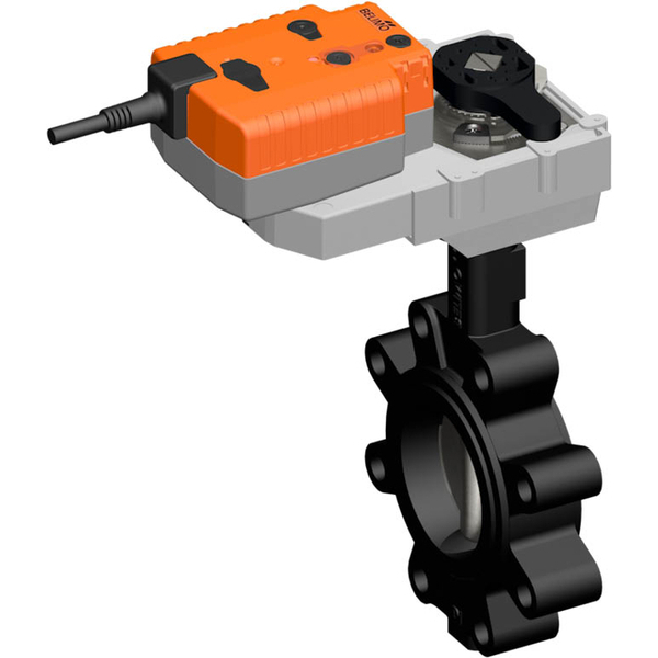 Válvula de mariposa eléctrica DN25/PN16 24V AC/DC Modulante a prueba de fallos Lug GGG40 EPDM IP54 ISO 5211 Belimo