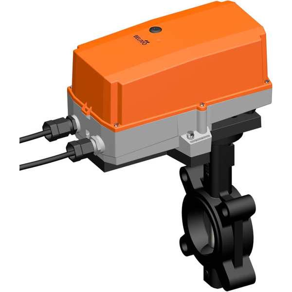 Elektrische Absperrklappe DN25/PN16 24V AC/DC Zwei-/Dreipunktanschluss GGG40 EPDM IP67 ISO 5211 Belimo