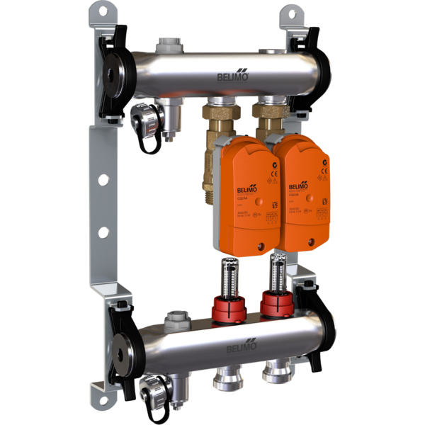 Belimo Manifold 2 x Zone Valves 24VAC/DC 75s MP-Bus 1Nm IP40 Terminal EM-ECQ-02F/CQ24A-MPL-T