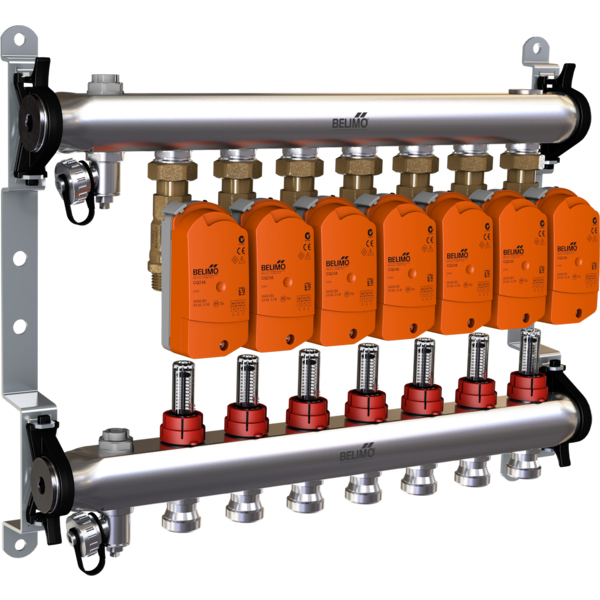 Belimo Manifold 7 X Zonekleppen 24VAC/DC 75s 2/3-Punt 1Nm IP40 EM-ECQ-07F/CQ24A