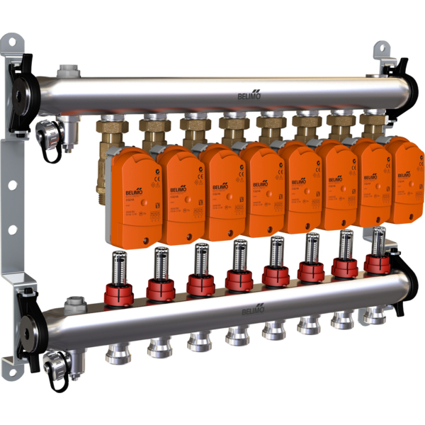 Belimo Verdeelstuk 8 X Zonekleppen 24VAC/DC 75s MP-Bus 1Nm IP40 Aansluitklem EM-ECQ-08F/CQ24A-MPL-T