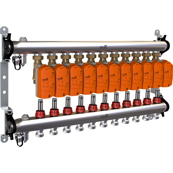 Elektrische verdeler-zoneklep messing 6bar/87psi 24 V AC/DC 11 Kleppen Belimo