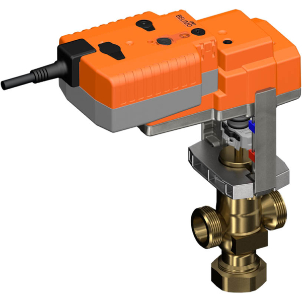 Vanne à Globe Belimo G1-1/8 Course de 15mm Kvs2.5 24VAC/DC Sûr en Cas de Défaillance NC/NO 150s BACnet/Modbus/MP-Bus 1000N IP54 H414B/NVK24A-MOD