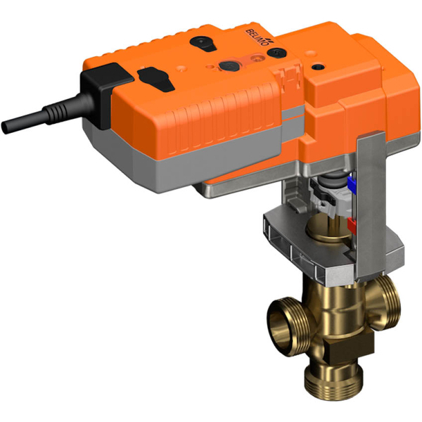 Belimo Vanne à Globe 3 Voies 15mm G1-1/8 Kvs0.63 24VAC/DC Sûr en Cas de Défaillance 150s BACnet 0-10/2-10V 1000N IP54 H511B/NVK24A-MOD