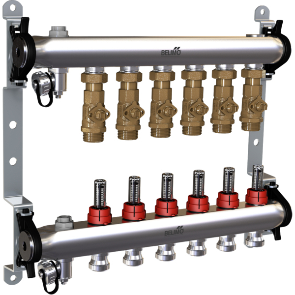 Belimo Energy Manifold 6 Zones 6bar Fluid Temperature 2-70°C (36-158°F) EM-ECQ-06F