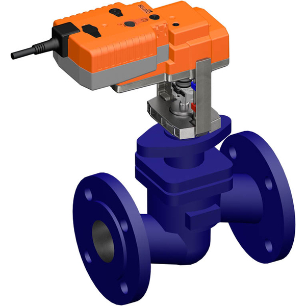 Vanne à Globe Belimo DN50 Bride 15mm Course Kvs40 24VAC/DC Sûr en Cas de Défaillance NC/NO 150s BACnet/Modbus/MP-Bus 1000N IP54 H650SP/NVK24A-MOD