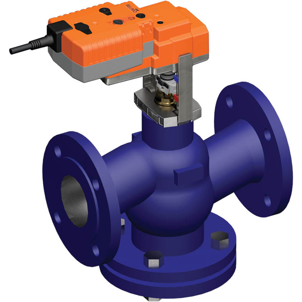 Belimo Geradsitzventil DN65 Flansch 18mm Hub Kvs58 24VAC/DC Ausfallsicher NC/NO 150s BACnet/Modbus/MP-Bus 1000N IP54 H664N/NVK24A-MOD