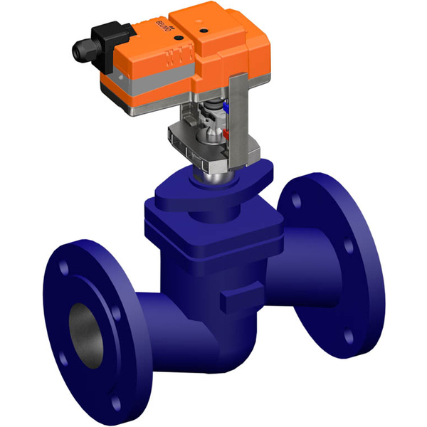 Belimo Geradsitzventil DN65 Flansch 18mm Hub Kvs58 100-240VAC 150s 2/3-Punkt 1000N IP54 H664S/NV230A-TPC