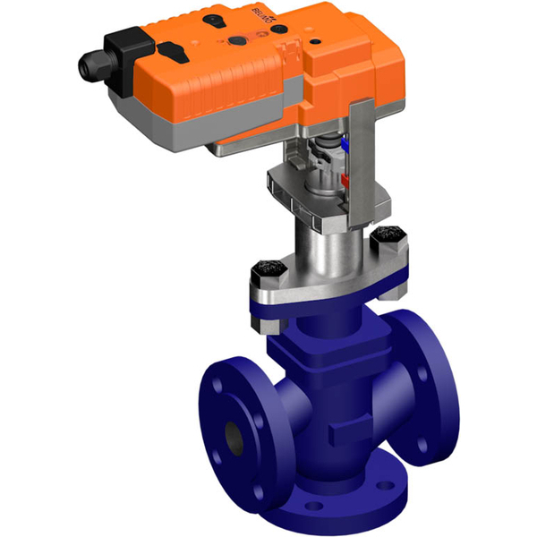 Belimo 3-Way Globe Valve DN15 Flange 20mm Stroke Kvs4 24VAC/DC Fail-Safe 35s MP-Bus 0-10/2-10V 1000N IP54 H7015X4-S2/NVKC24A-MP-TPC