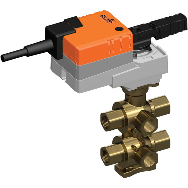 Belimo 6-Way Characterized Valve Rp1/2 Kvs1 24VAC/DC 90s BACnet/Modbus/MP-Bus 5Nm IP54 R3015-1-1-B2/LR24A-MOD