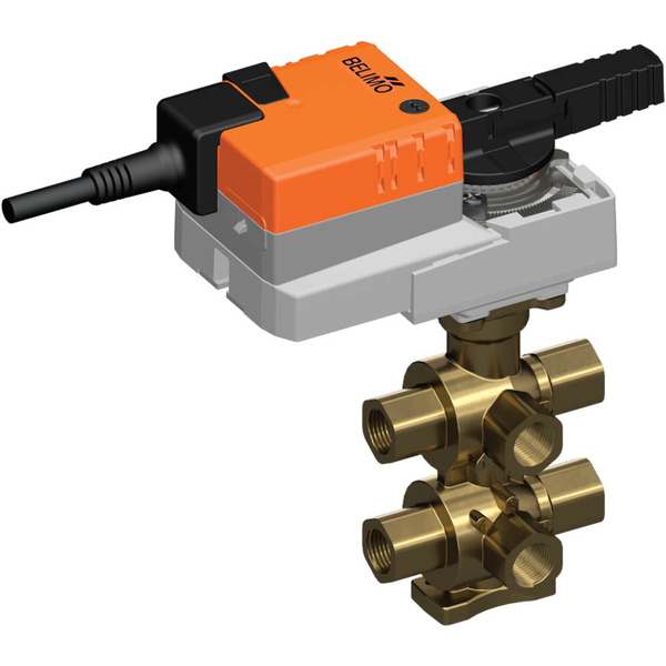 Belimo Válvula Caracterizada de 6 Vías Rp1/2 Kvs1 24VAC/DC 90s BACnet/Modbus/MP-Bus 10Nm IP54 R3015-1-1-B2/NR24A-MOD