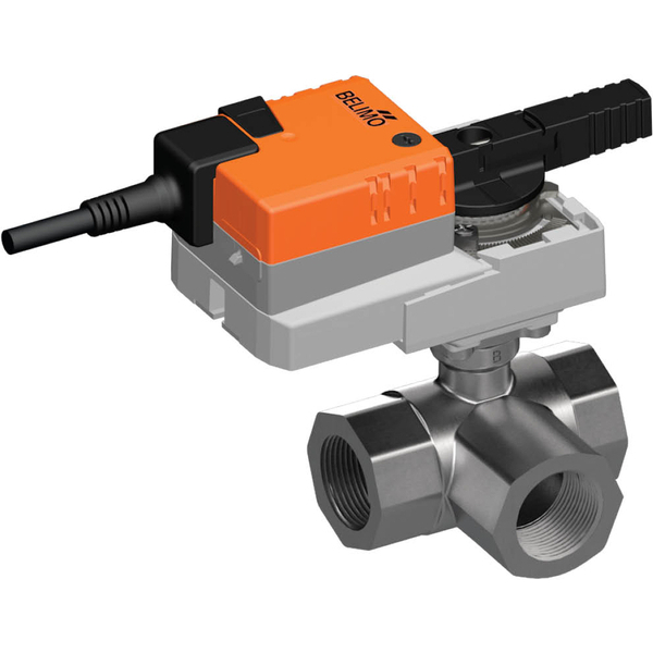 Belimo 3-Way Ball Valve Rp1-1/4 Kvs31 24VAC/DC 90s MP-Bus 0-10/2-10V 10Nm IP54 R3032-S3/NR24A-MP