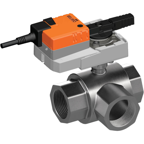 Belimo 3-Way Ball Valve Rp2 Kvs75 24VAC/DC 90s MP-Bus 0-10/2-10V 20Nm IP54 R3050-BL4/SR24A-MP