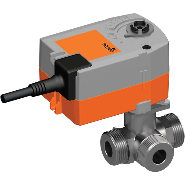 Belimo 3-Way Ball Valve G1 Kvs8.6 100-240VAC Fail-Safe 75s 2-point 2.500Nm IP42 R515/TRF230