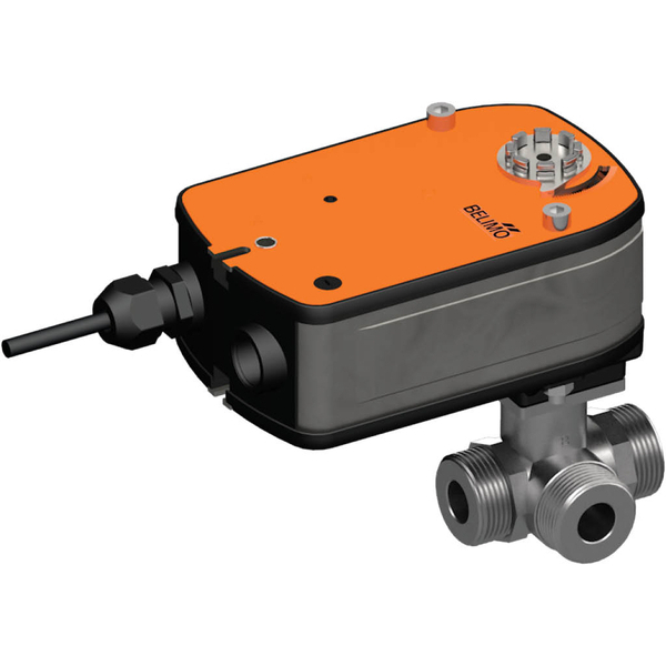 Belimo 3-Way Characterized Valve G1-1/2 Kvs10 230VAC Fail-Safe 75s 2-point 4Nm IP54 SPDT R523/LRF230-S