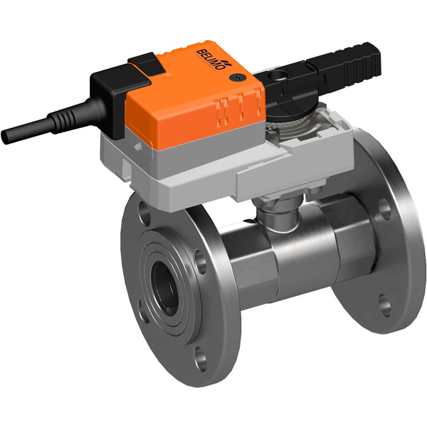 Belimo Ball Valve DN32 Flange Kvs32 24VAC/DC 90s BACnet/Modbus/MP-Bus 10Nm IP54 R6032R-B3/NR24A-MOD